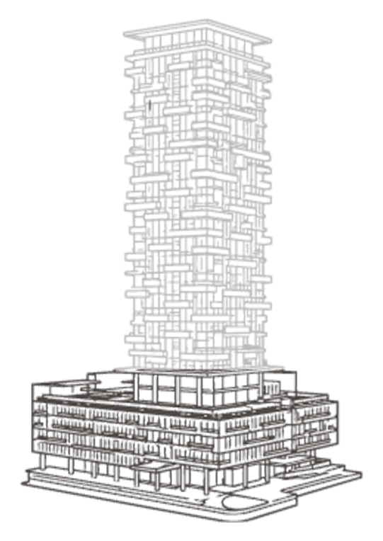 Esquema arquitectónico de Garden Residences