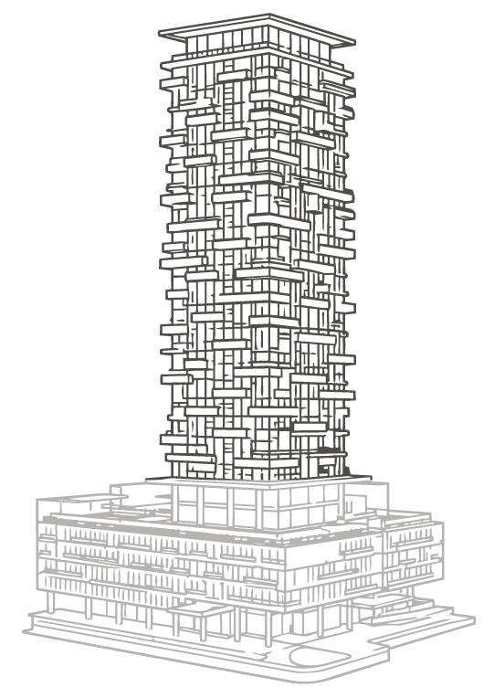 Plano o esquema arquitectónico de la torre